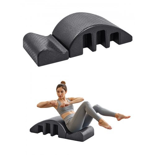 VEVOR Corrector de Columna Pilates, Accesorio de Yoga y Pilates para Gimnasio en Casa, para Ejercicios de Columna, Equilibrio, Fortalecimiento del Core y Estiramientos, 980 x 390 x 270 mm, Negro
