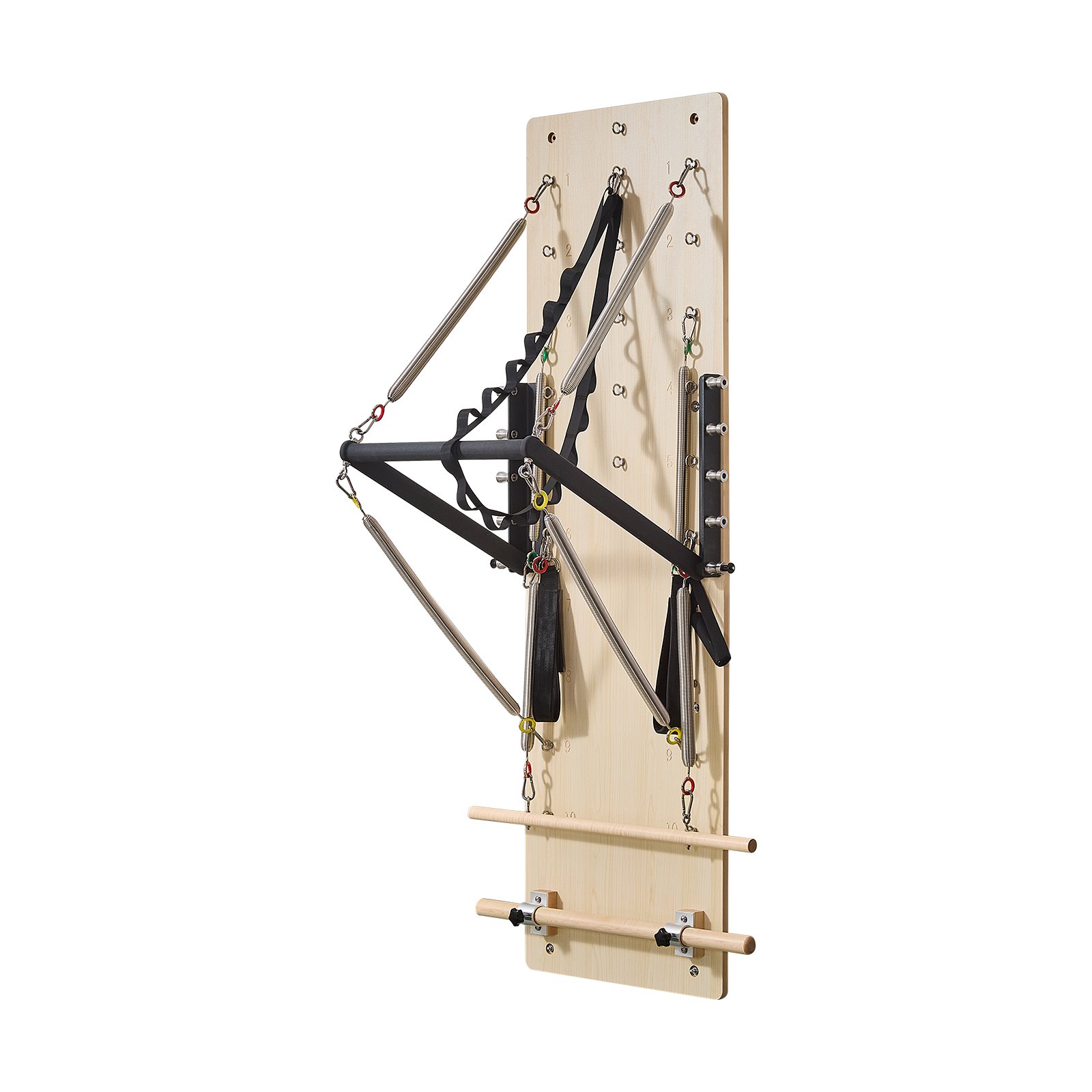 VEVOR Máquina de Pilates Reformer de Pared, Trampolín de Pilates de Madera de Arce, con Resortes de Resistencia, para Flexibilidad y Equilibrio en Gimnasio en Casa, 1830 x 560 x (800) x 620 mm