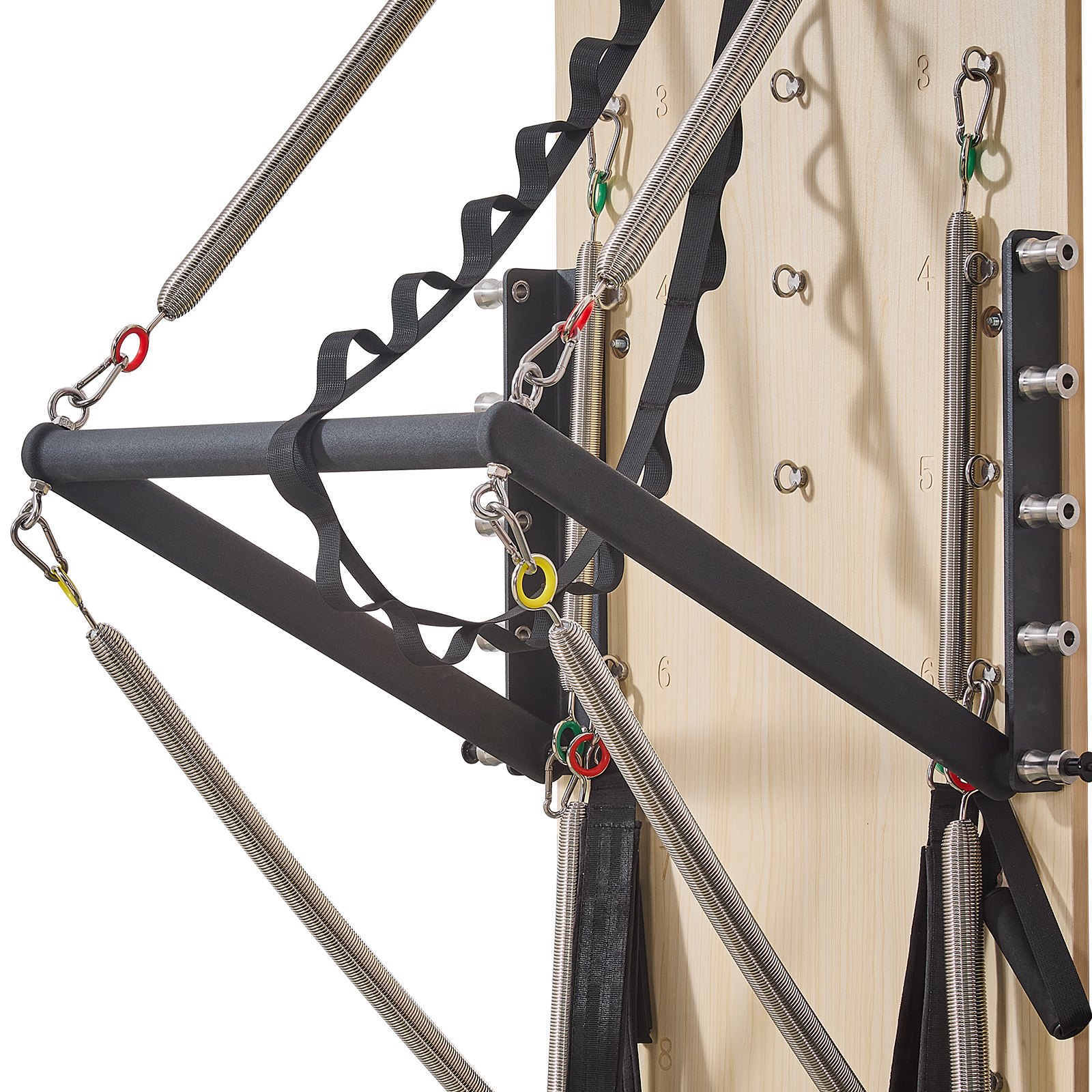 VEVOR Máquina de Pilates Reformer de Pared, Trampolín de Pilates de Madera de Arce, con Resortes de Resistencia, para Flexibilidad y Equilibrio en Gimnasio en Casa, 1830 x 560 x (800) x 620 mm