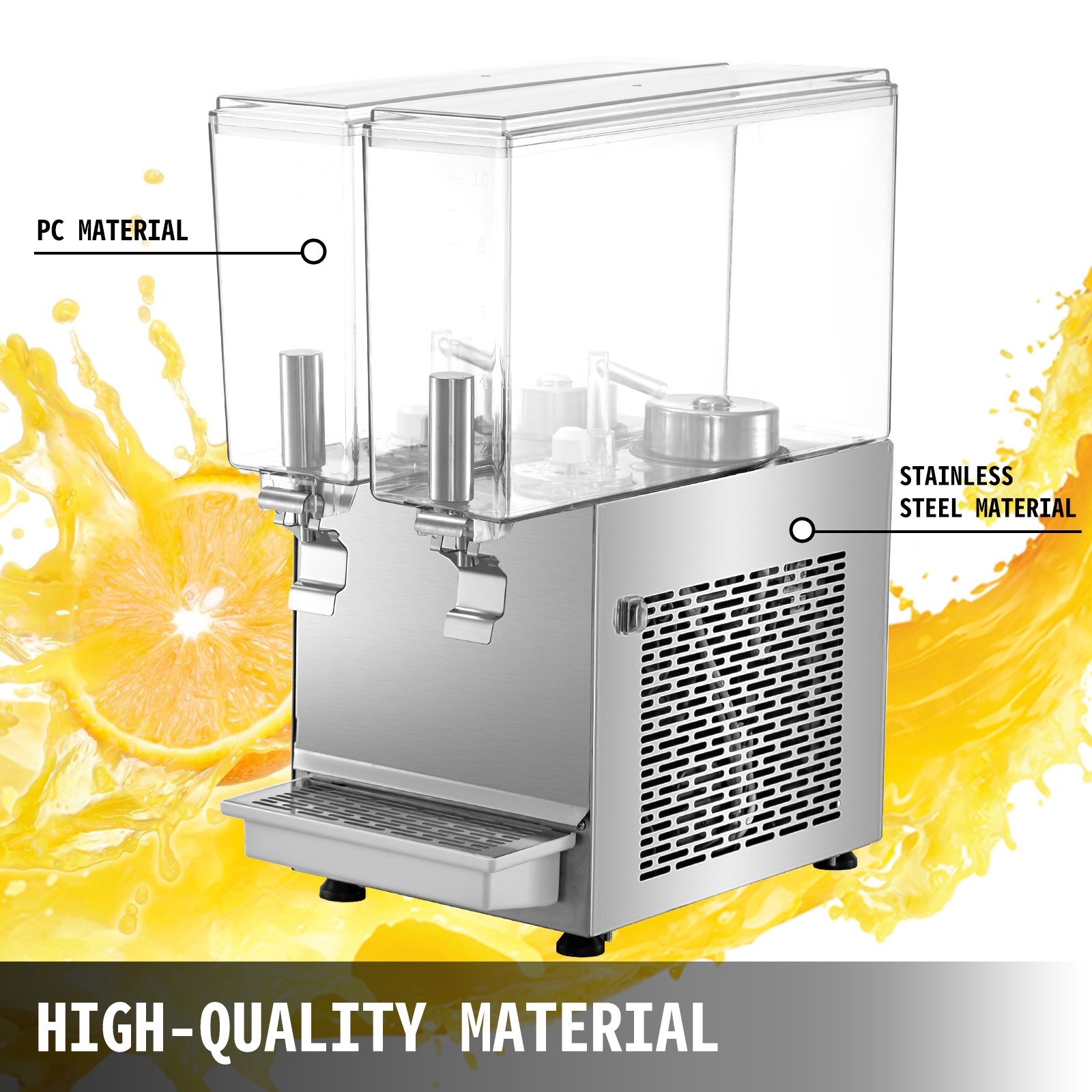 Dispensador De Jugo Comercial 2 Tanques * 12 L Dispensador De Bebidas Comercial