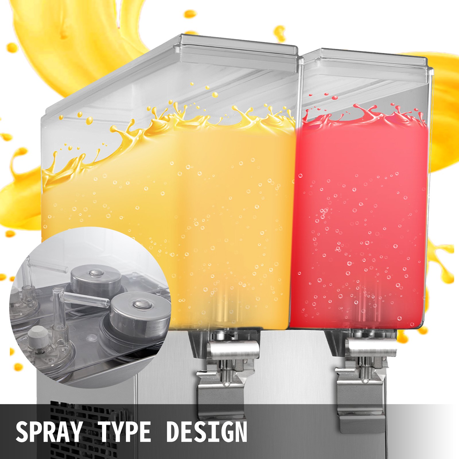 Dispensador De Jugo Comercial 2 Tanques * 12 L Dispensador De Bebidas Comercial