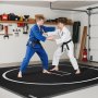VEVOR 3x3m Wrestling Mat, Martial Arts Thick Mat for Home Gym Workouts Exercise, Waterproof PVC Roll-Up Training Mats with Circles, for Gymnastics, Tatami, Jiu Jitsu BJJ MMA Judo, Boxing, Black