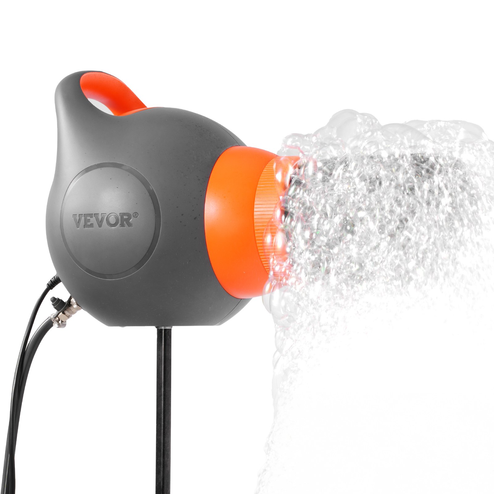 VEVOR Cañón de Espuma para Fiestas de 120 W, Máquina de Espuma Portátil con Soporte de Trípode para Patio, Piscina, Eventos al Aire Libre, Actividad de Cumpleaños, Celebraciones, Gris y Naranja