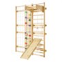 VEVOR Escalera Sueca de Gimnasio con Barras de Madera Maciza 12 Niveles Juego de Escalada Capacidad de 100 kg Montaje de Pared con Anillas de Gimnasio, Tobogán, Columpio para Hogar, Sala de Juegos