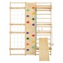 VEVOR Escalera Sueca de Gimnasio con Barras de Madera Maciza 12 Niveles Juego de Escalada Capacidad de 100 kg Montaje de Pared con Anillas de Gimnasio, Tobogán, Columpio para Hogar, Sala de Juegos