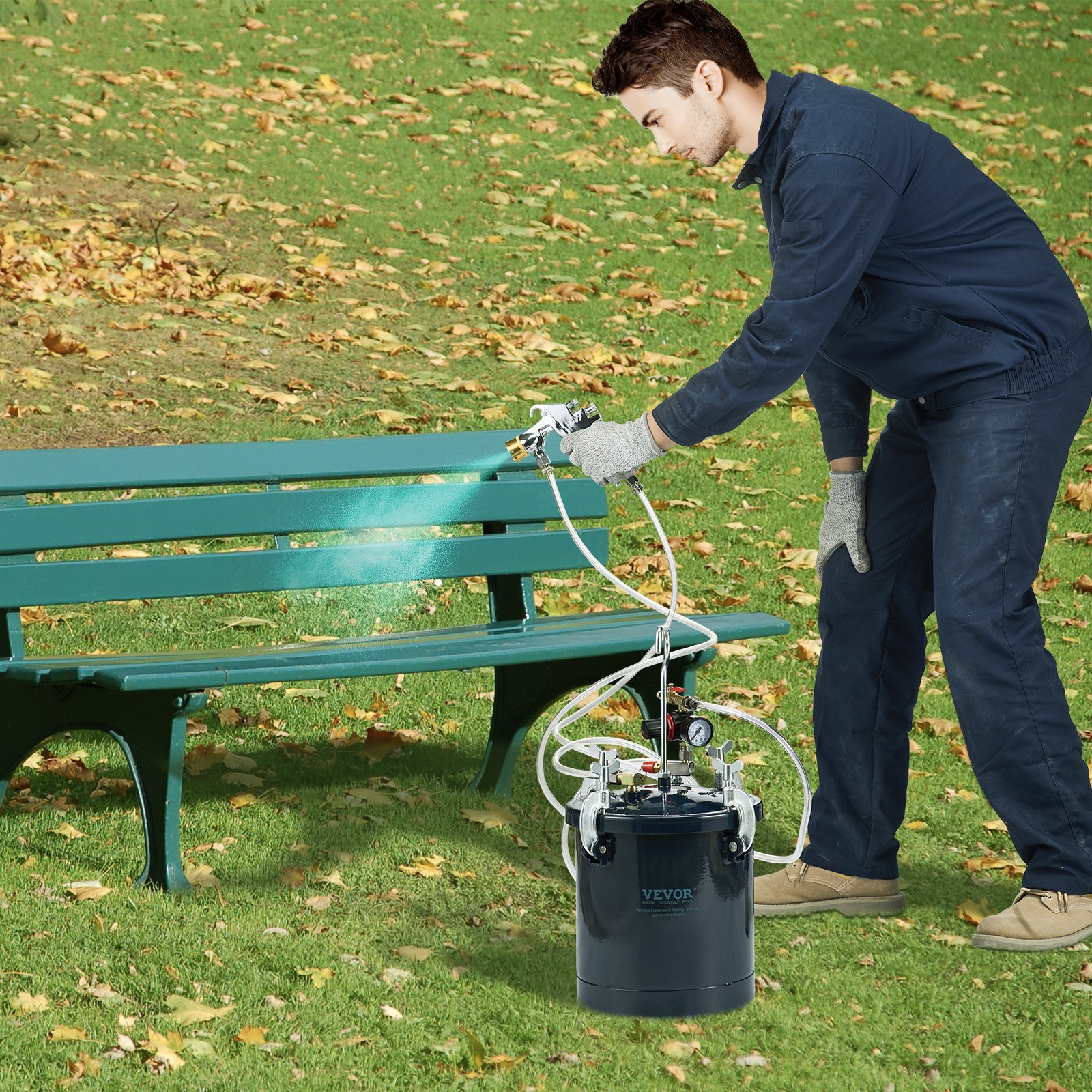 VEVOR Pressure Pot Paint Container Spray Paint Pressure Pot 10 L Pressure Tank, 60 psi Paint Gun Paint Container Φ 52 x 32 cm Spray Paint Pressure Pot Tank Paint Container Paint Spray Guns Paints, Stains