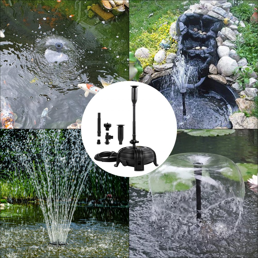 Vevor 2500 L/h Bomba De Agua Para Estanque Jardín Fuente 35 W Con 2 Boquillas