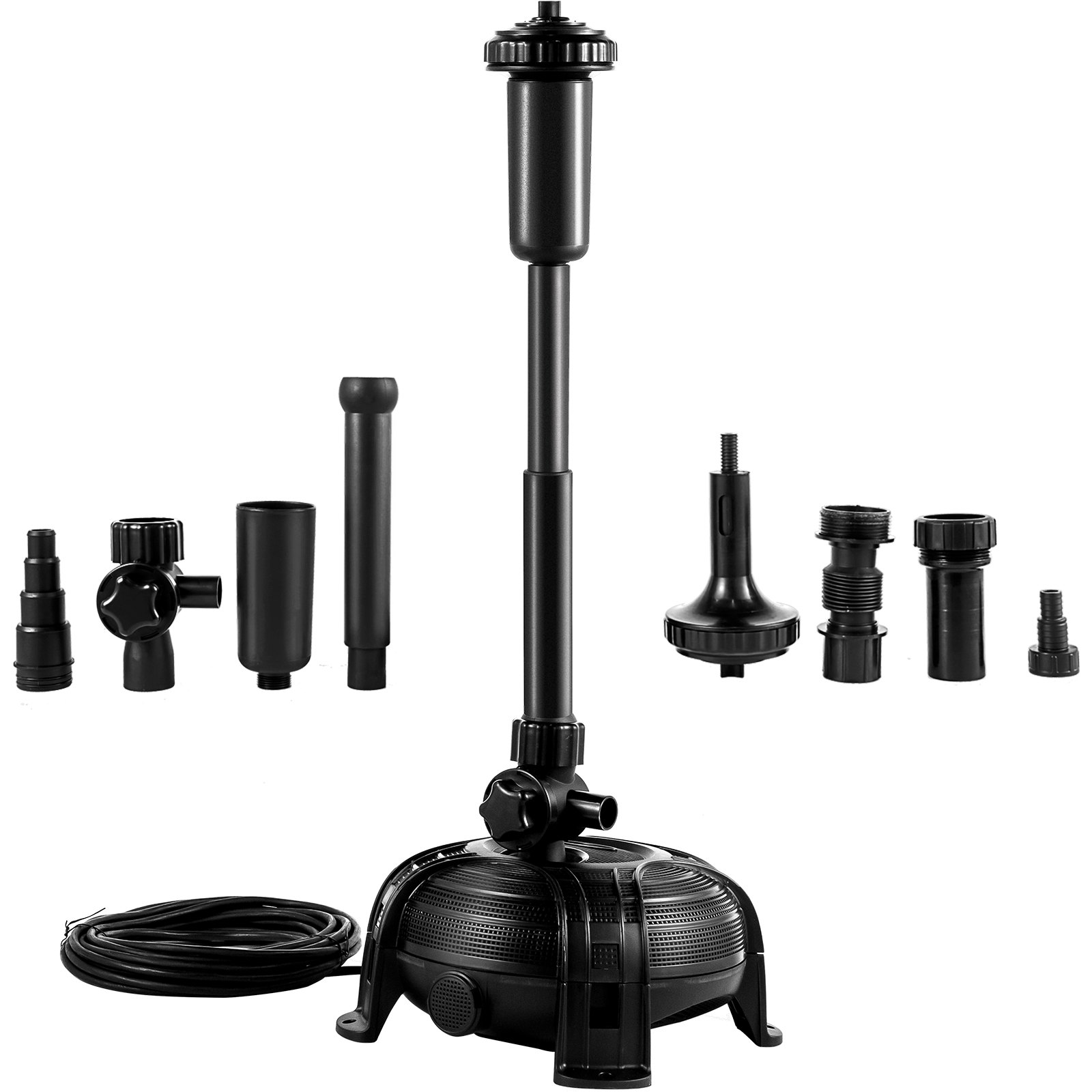 Vevor 6500 L/h Bomba De Agua Para Estanque 130 W 2 Boquillas Altura De 3,9 M