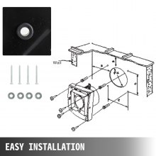 VEVOR Extractor Baño Extractor Industrial Extractor de Aire Ventilador De Escape 250mm Extractor De Ventilación 2800rpm Extractor Axial