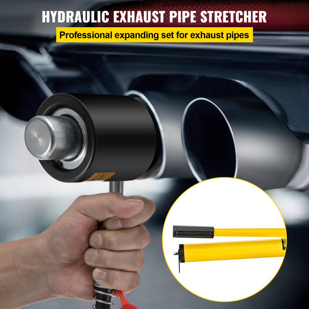 VEVOR Expansor de tubo de escape hidráulico tamaño 1-5/8" a 4-1/4" estirador de tubo hidráulico manual 10T 4 troqueles 2 cajas de almacenamiento para tubos de cobre y aluminio reparación de automóvil