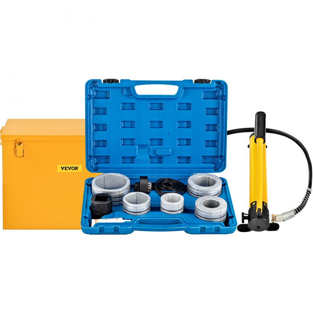 VEVOR Expansor de tubo de escape hidráulico tamaño 1-5/8" a 4-1/4" estirador de tubo hidráulico manual 10T 4 troqueles 2 cajas de almacenamiento para tubos de cobre y aluminio reparación de automóvil
