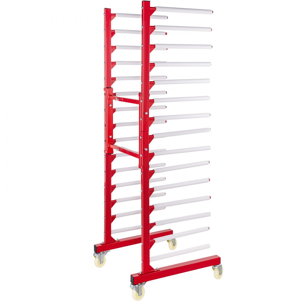 Vevor Rejilla De Secado De Pintura De Coches 770 Libras 15 Pares De Brazos Rojo