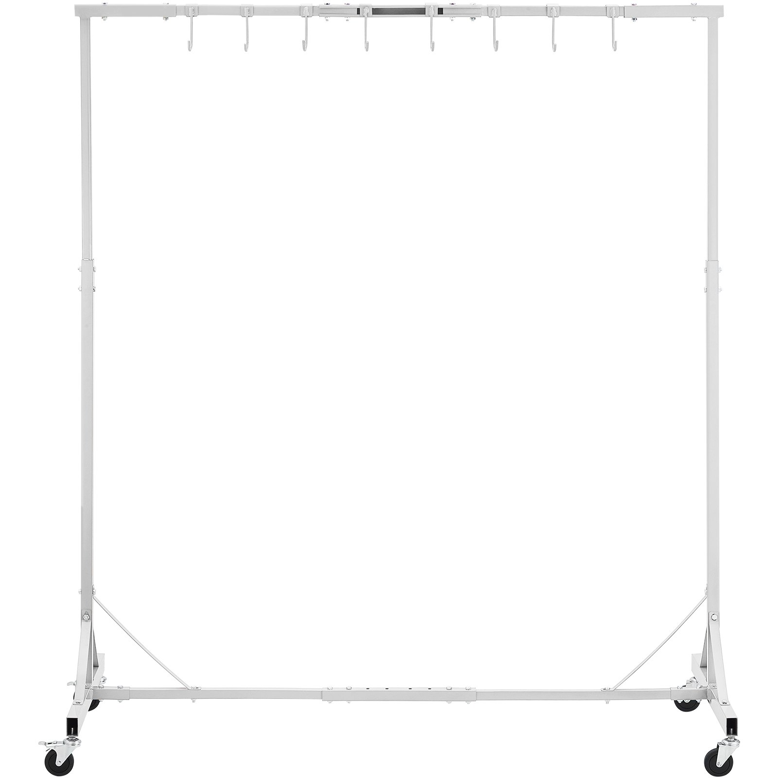 VEVOR Estante para pintura, altura ajustable de 5 a 7 pies, capacidad de 66 libras, estante para secado de pintura automotriz, 8 ganchos con 4 ruedas giratorias, soporte para carrocería de automóvil para talleres de reparación de automóviles y garajes