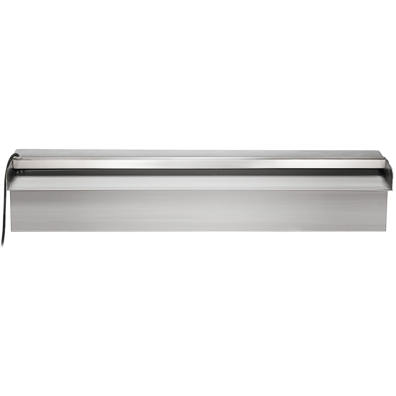 VEVOR Fuente Rectangular para Piscina Acero Inoxidable Cascadas para Piscinas 30 x 11,5 x 8 cm Fuente de Piscina Exterior Flujo de Agua con Tira LED de Colores de Jardín Patio Estanque