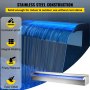 VEVOR Cascada para Piscina Cascada de Agua de Acero Inoxidable Fuente de Cascada de Acero Inoxidable 60 x 11,4 x 7,8cm Rectangular para Piscina