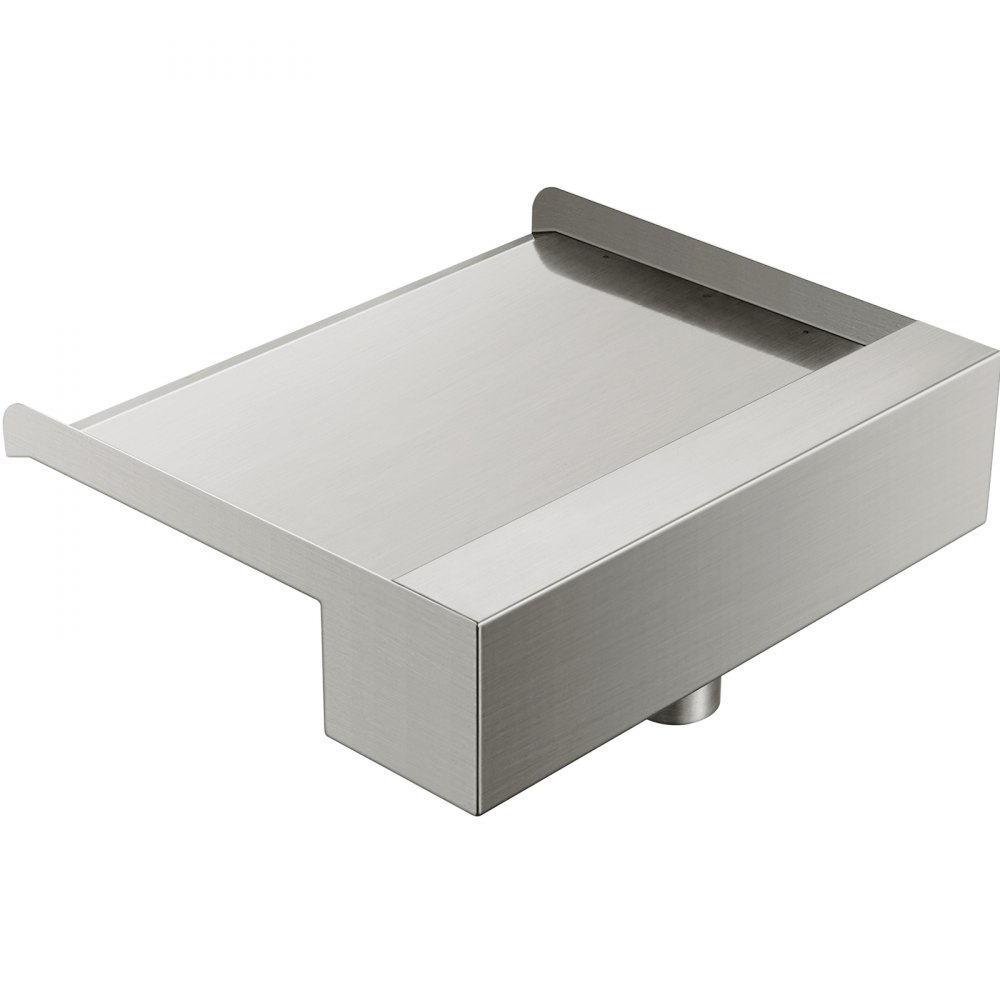 VEVOR Fuente Rectangular para Piscina Acero Inoxidable Cascadas para Piscinas 30x26x8 cm Fuente de Piscina exterior Flujo de Agua Ancha de 30 cm Cascada de Agua al Aire Libre de Jardín Patio Estanque