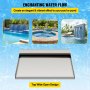 VEVOR Fuente rectangular para piscina de acero inoxidable Cascadas para piscinas 30x26x8cm Fuente de piscina exterior Flujo de agua Ancha de 30cm