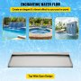 VEVOR Fuente rectangular para piscina de acero inoxidable Cascadas para piscinas 60x26x8cm Fuente de piscina exterior Flujo de agua Ancha de 60cm