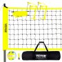 VEVOR Red de Voleibol Portátil de PE, Poste de Acero, Altura Ajustable, Kit de Red de Voleibol Profesional con Bolsa de Transporte y Línea Límite para Entrenamiento en Playa, Jardín, al Aire Libre