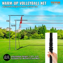 VEVOR Red de Entrenamiento de Voleibol Independiente para Uso Interior o Exterior, Sistema de Red portátil de Altura Ajustable con Bolsa de Transporte, para Golpear Ejercicios de Servicio