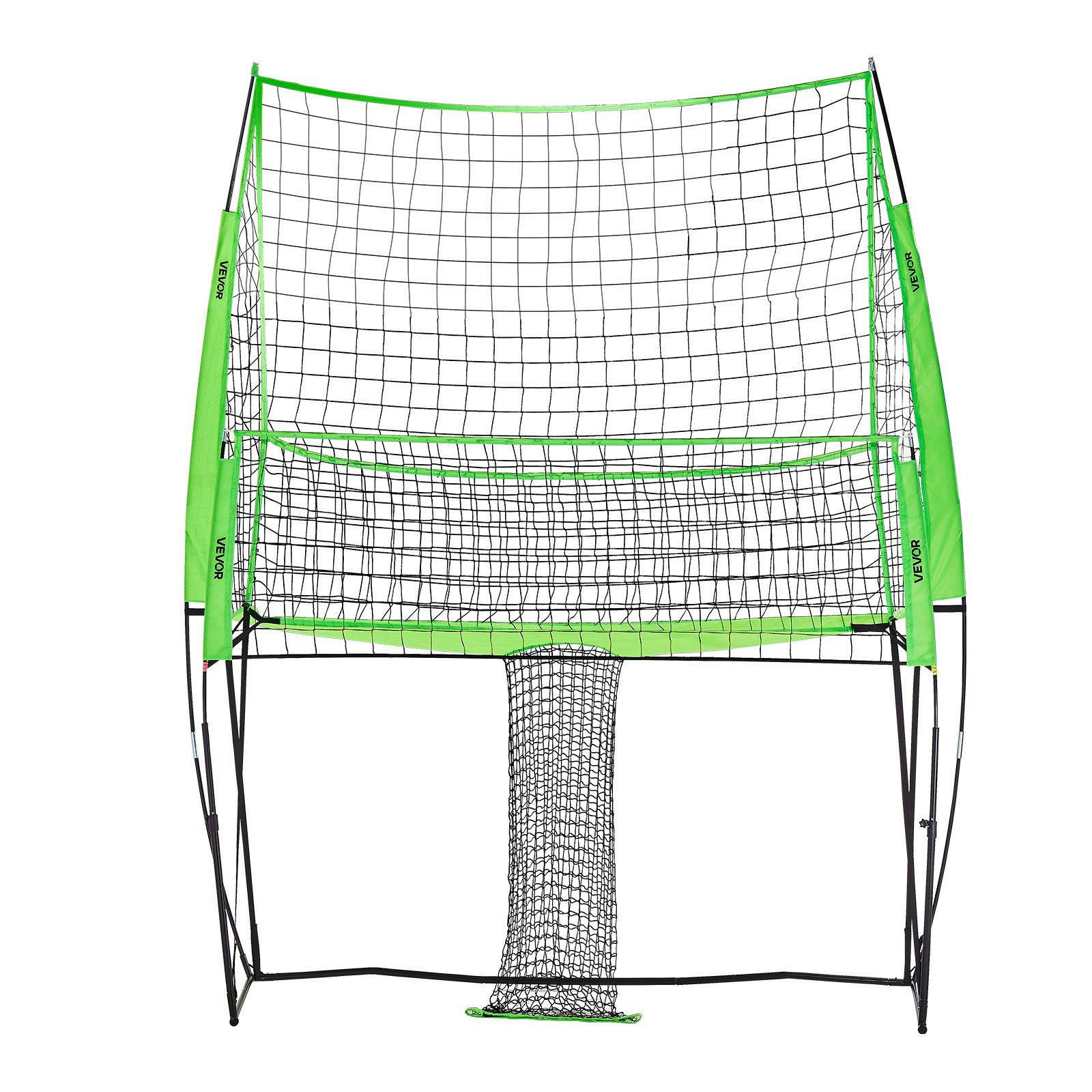 VEVOR Sistema de Red de Entrenamiento de Voleibol, Equipo de Práctica de Altura Ajustable con Retorno de Pelota, Fácil de Instalar para Patio, Interior y Exterior, Servicio y Remate, 2,4 x 3,3 m