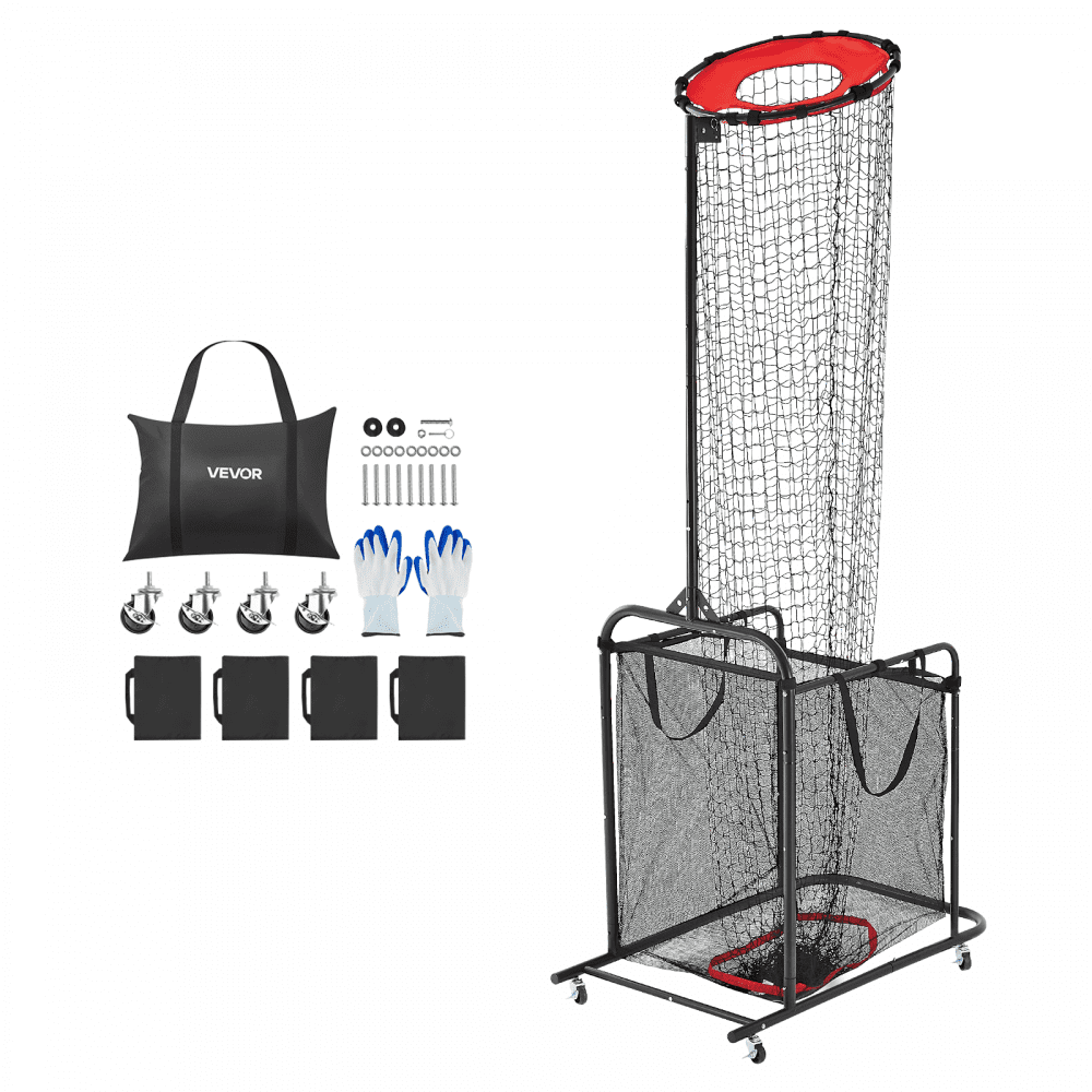 VEVOR Equipo de Entrenamiento Profesional para Colocador de Voleibol, con Ángulo y Altura Ajustables, con Carrito, 4 Ruedas y Bolsa de Transporte, para Interior y Exterior para Saques, Remates