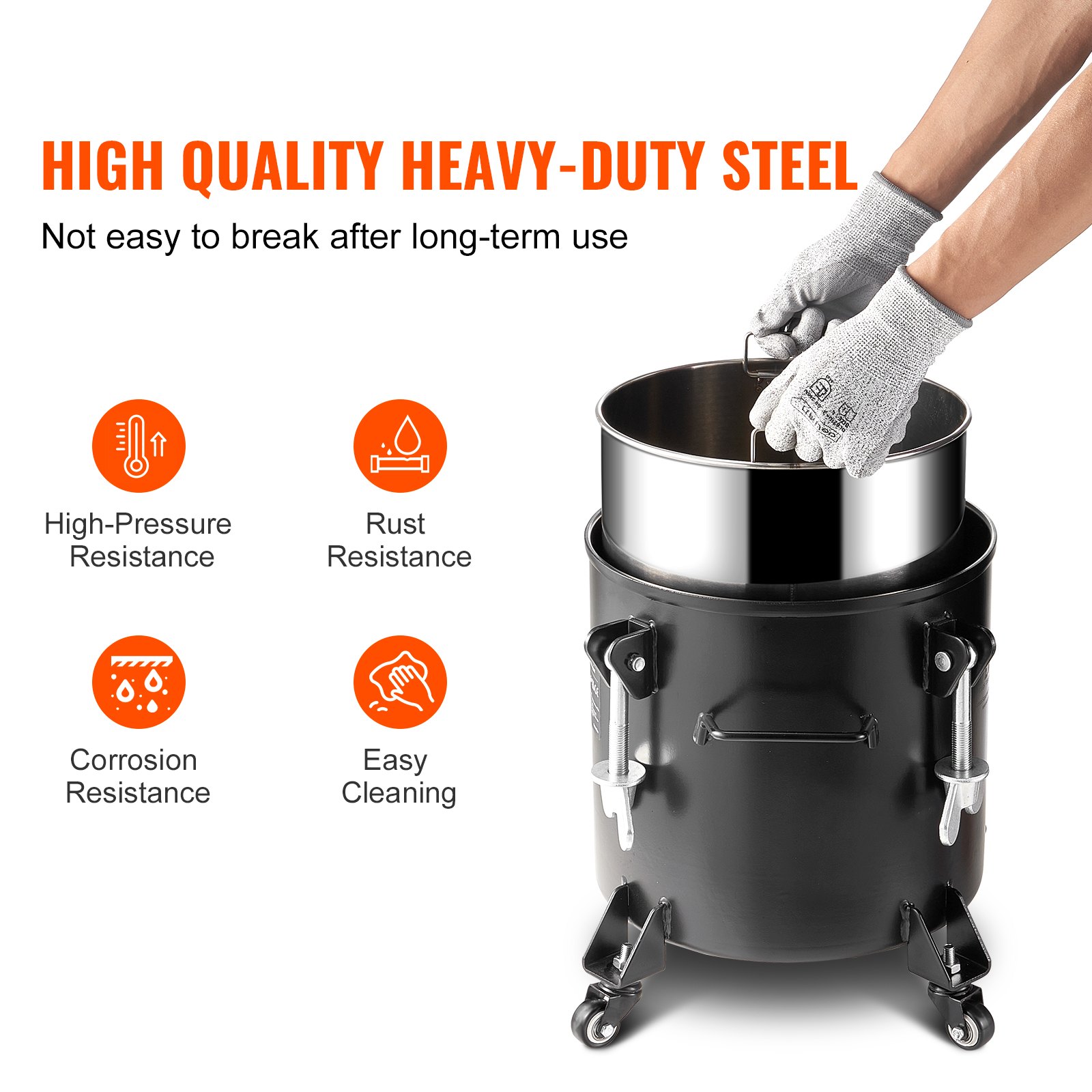 VEVOR Pressure Tank for Spray Paint, 20 L Pressure Tank, 70 psi Adjustable Pressure, Pressure Tank Paint Container with Wheels and Sealant for Leak Repair, for Home Decoration and Industrial Painting
