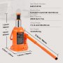 VEVOR Gato Hidráulico de Botella Capacidad de 12 T Rango de Elevación de 190-355 mm Gato Hidráulico de Elevación con Mango Largo para Reparación de Autos Levantar Coches SUVs Pick-ups Taller Garaje