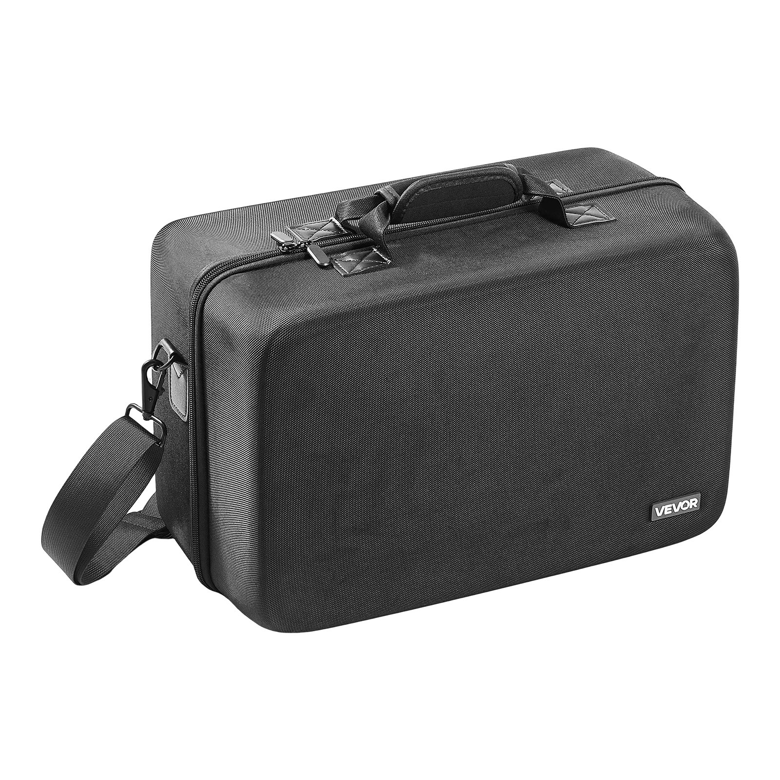 VEVOR Estuche de Transporte PS5, Bolsa de Viaje 395 x 190 x 250 mm para PlayStation 5 Slim EVA a Prueba de Golpes con Forro Interior Suave, Divisores Acolchados y Asa para Almacenamiento, Negro