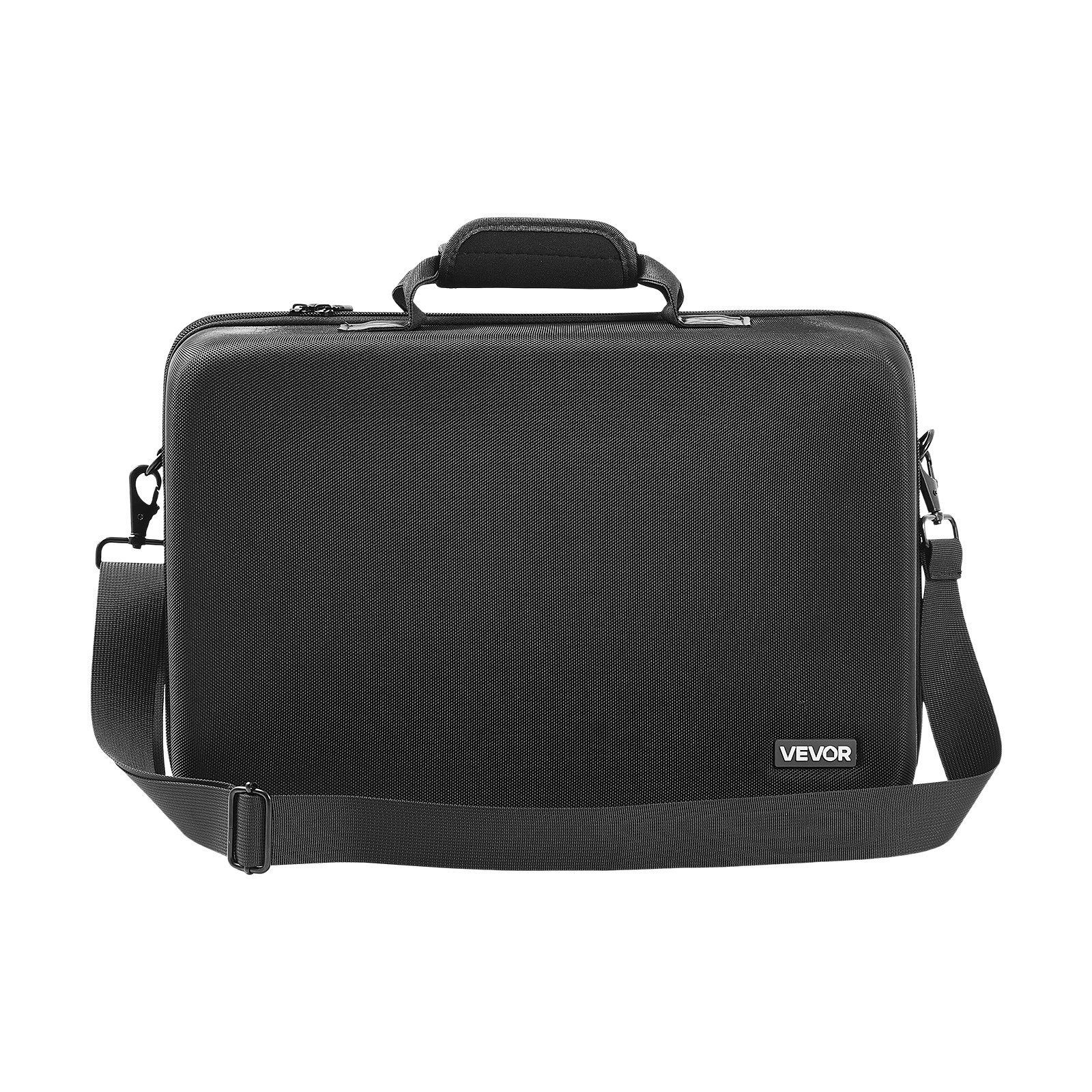 VEVOR Estuche de Transporte PS5, Bolsa de Viaje 395 x 190 x 250 mm para PlayStation 5 Slim EVA a Prueba de Golpes con Forro Interior Suave, Divisores Acolchados y Asa para Almacenamiento, Negro
