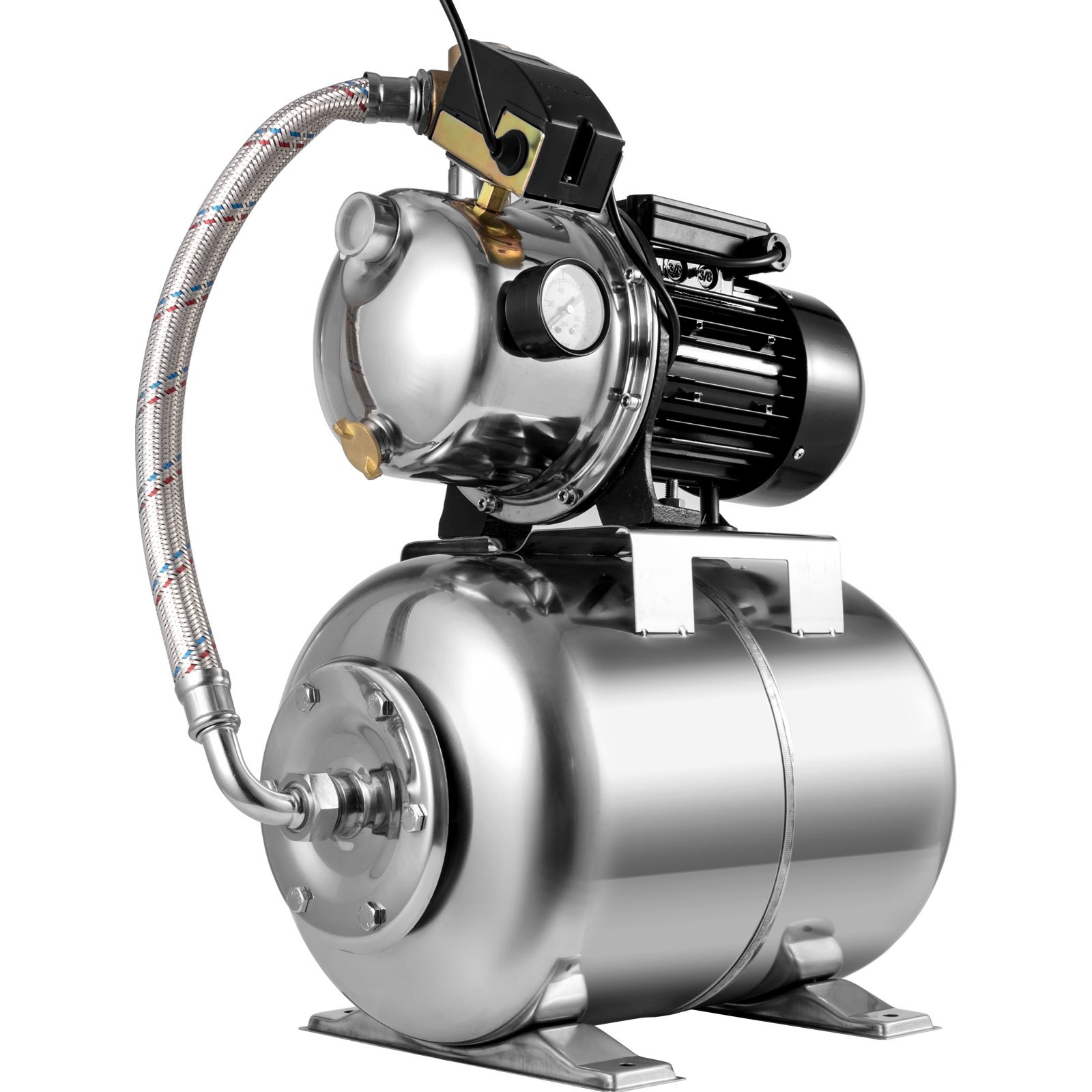 Vevor Bomba Para Pozos Poco Profundos 1,6 Hp 230 V Con Tanque De Acero 22 L