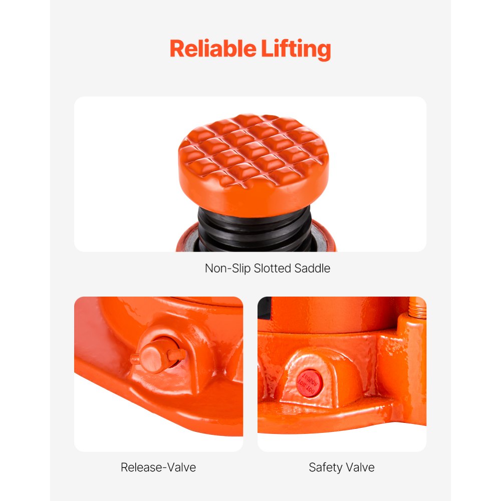 VEVOR Gato Hidráulico de Botella 20 T Manual Gato de Botella Soldado Rango de Elevación de 170-320 mm Mango Largo de 3 Secciones para Automóviles, Reparación de Automóviles, Ingeniería Industrial