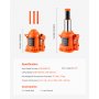 VEVOR Gato Hidráulico de Botella 20 T Manual Gato de Botella Soldado Rango de Elevación de 175-320 mm Mango Largo de 3 Secciones para Automóviles, Reparación de Automóviles, Ingeniería Industrial