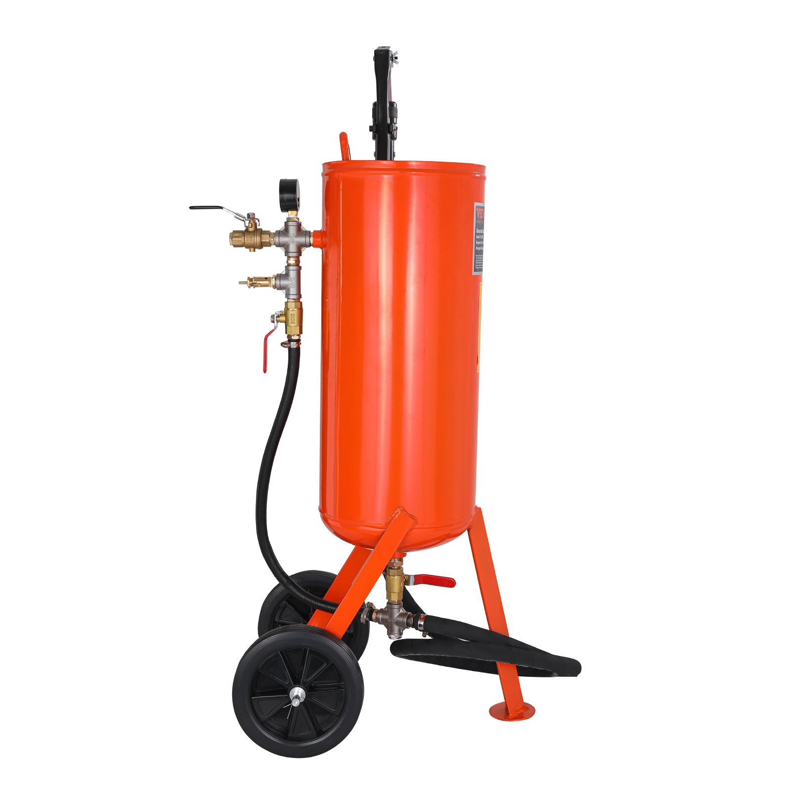 VEVOR Mobile Sandblaster 37 L Sandblasting System 2.3 m Working Hose Sandblaster 60-110 PSI Working Pressure Ideal for Removing Rust, Paint, Stains and Polishing Large Surfaces