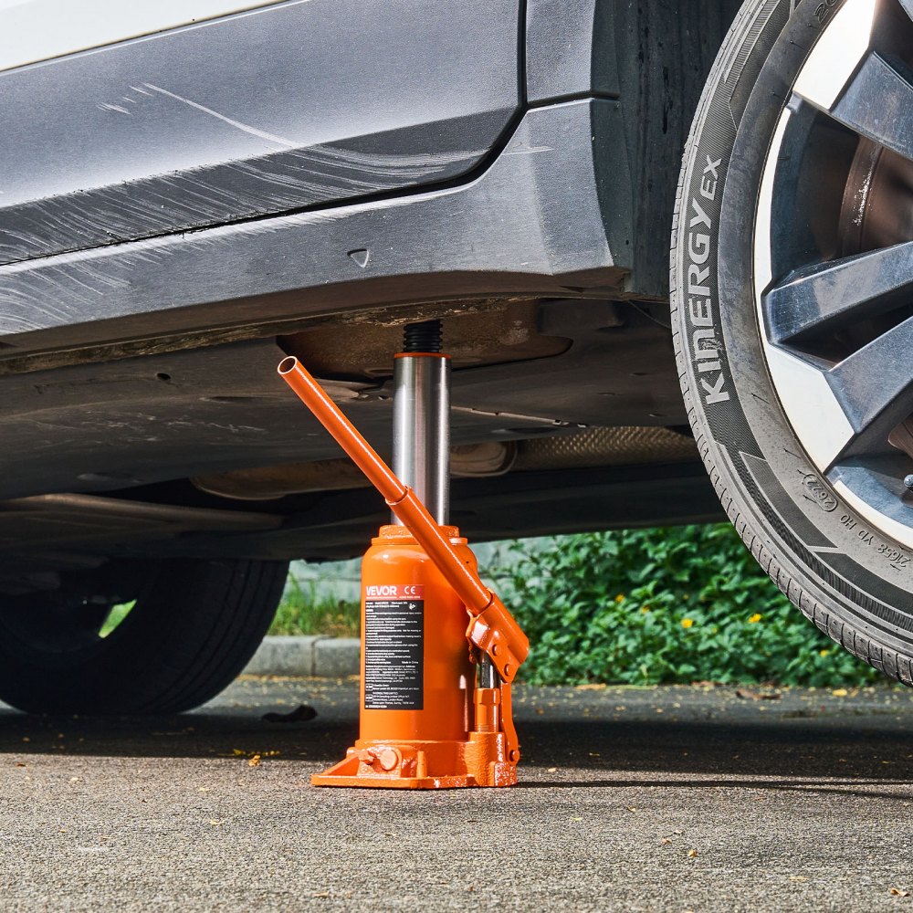 VEVOR Gato Hidráulico de Suelo 20 T, Elevación 225-435 mm, Resistente, para Coches, SUV, Camionetas, Reparación Automóviles, Elevadores Domésticos, Equipos Agrícolas, Naranja, 140 x 140 x 225 mm