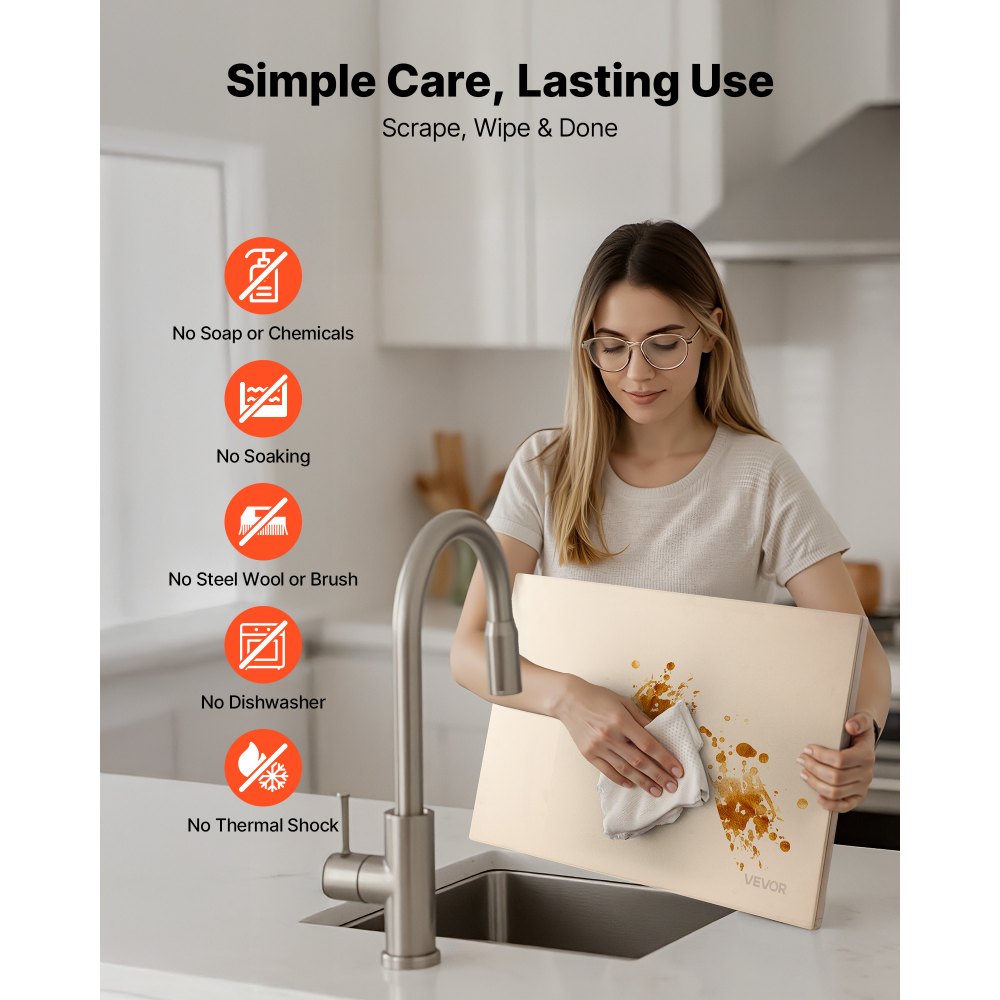 VEVOR Piedra para Hornear Pizza de 508 x 355 mm, Rectangular de Cordierita, Placa Extragrande con Raspador y Pala, 1,5 cm de Grosor, Resistente al Calor hasta 787 °C, para Horno, Pan y Pizza