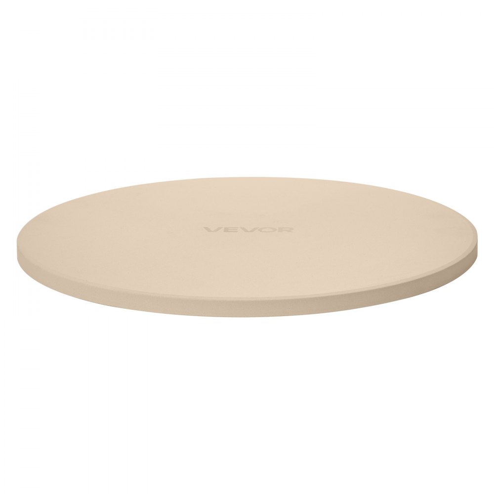 VEVOR Piedra para Hornear Pizza de 381 x 381 mm, Redonda de Cordierita, Placa Grande con Raspador y Pala de Aluminio, 17 mm de Grosor, Resistente al Calor 787 °C, Apta para Horno, Pan y Pizza