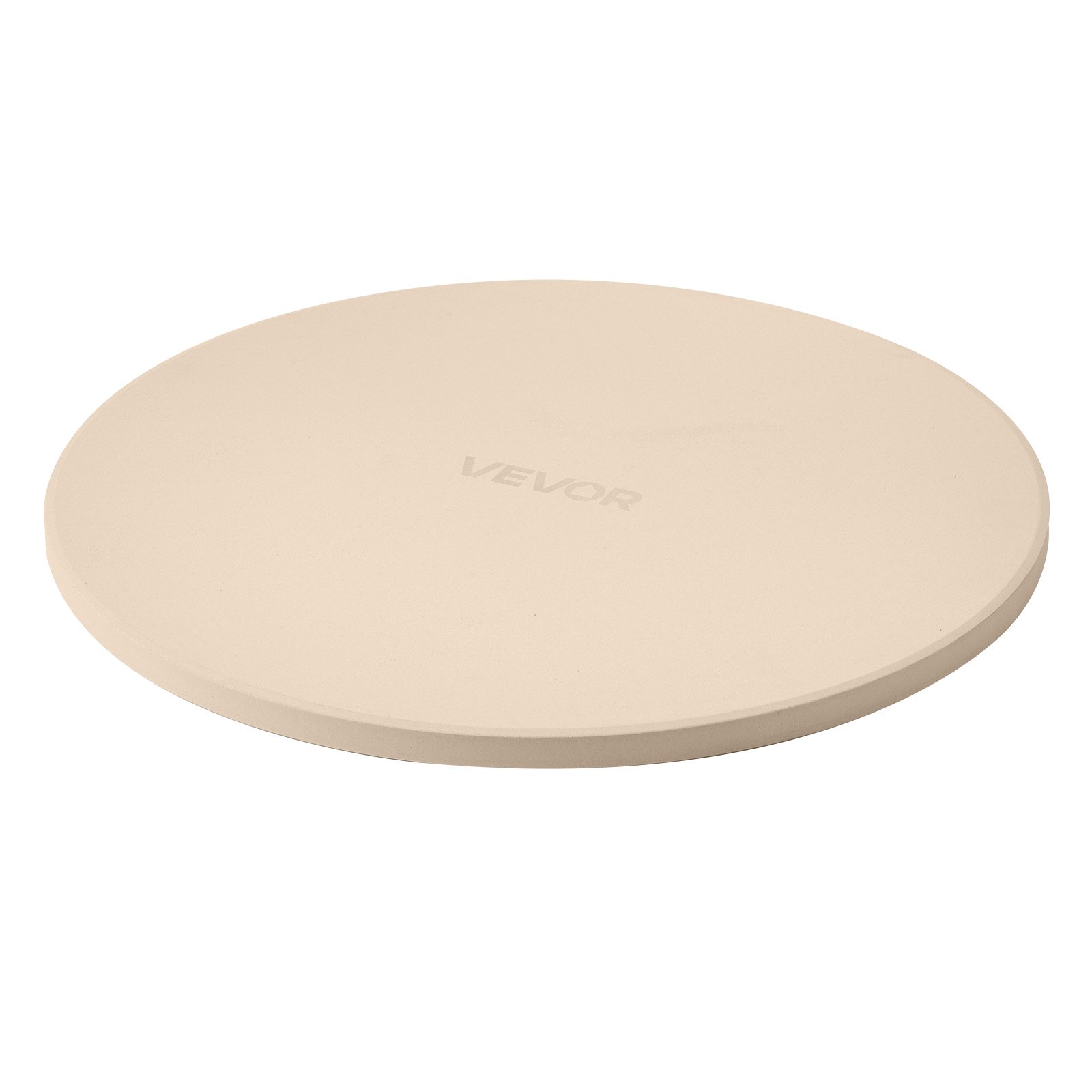 VEVOR Piedra para Hornear Pizza de 381 x 381 mm, Redonda de Cordierita, Placa Grande con Raspador y Pala de Aluminio, 17 mm de Grosor, Resistente al Calor 787 °C, Apta para Horno, Pan y Pizza