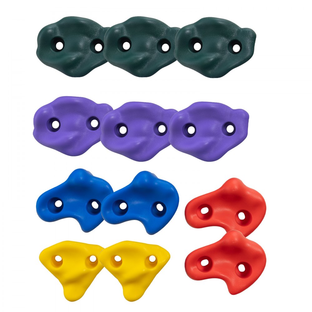 VEVOR Ninja Tree Climbing Set, 12 tree climbing holds and 6 ratchet straps, large climbing rocks for children and adults, various colors and shapes, for outdoor ninja warrior obstacle training