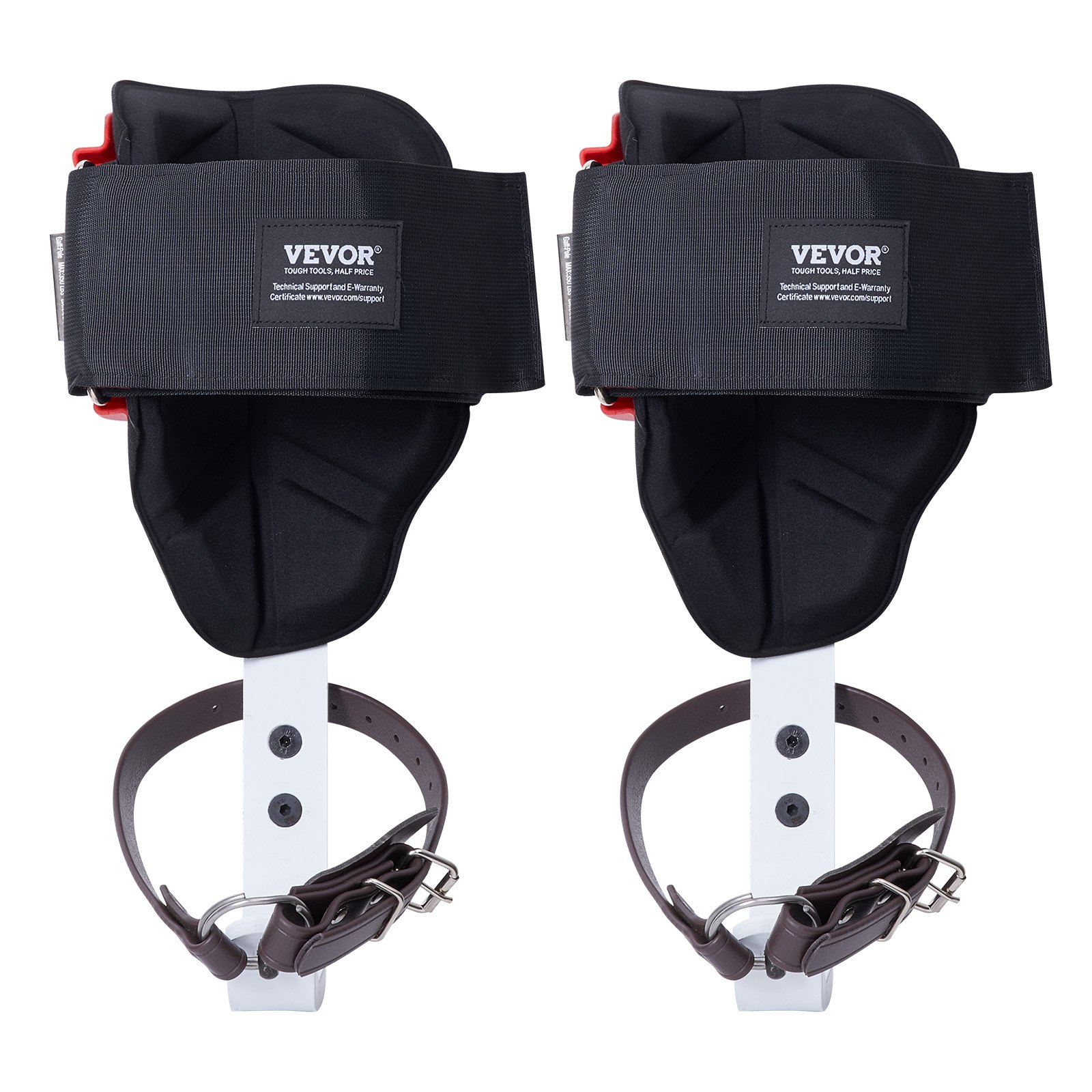 VEVOR - Picos para trepar árboles, 1 par de espuelas de aluminio para trepar, capacidad de carga de 350 libras, equipo para trepar árboles con correas y protectores de picos, equipo de arboricultura para escaladores, caza, recolección de frutas, color rojo
