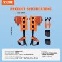 VEVOR - Picos para trepar árboles, 1 par de espuelas de acero de aleación, capacidad de carga de 350 libras, equipo para trepar árboles con correas y protectores de pinchos, equipo de arboricultura para escaladores, caza, recolección de frutas, color naranja