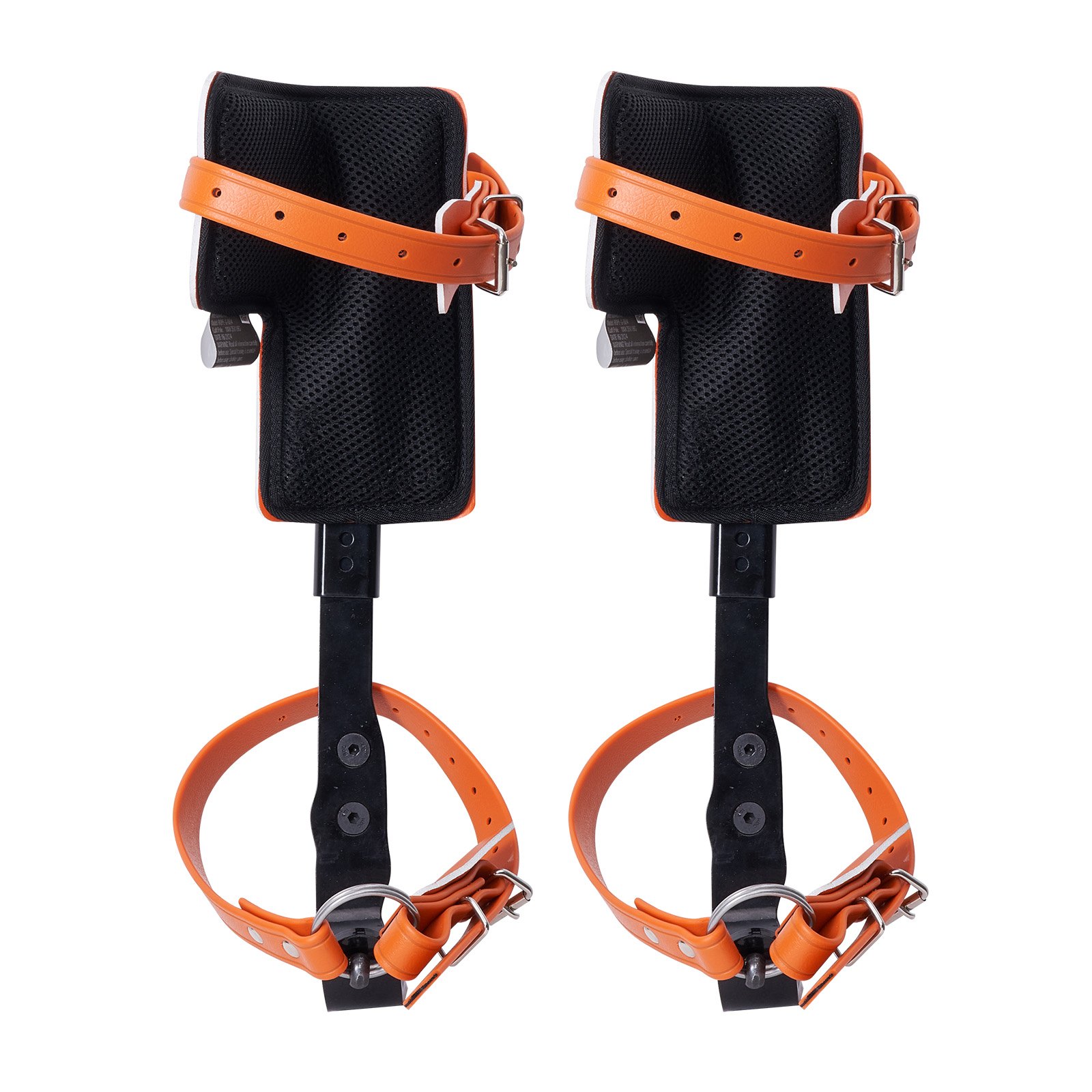 VEVOR - Juego de púas para trepar árboles, 1 par de púas de acero de aleación con cuerda de seguridad y arnés de seguridad, capacidad de carga de 350 libras, equipo de arboricultura para escaladores, recolección de frutas, color naranja