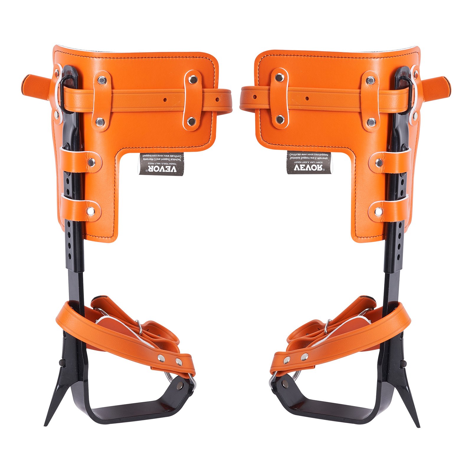 VEVOR - Juego de púas para trepar árboles, 1 par de púas de acero de aleación con cuerda de seguridad y arnés de seguridad, capacidad de carga de 350 libras, equipo de arboricultura para escaladores, recolección de frutas, color naranja
