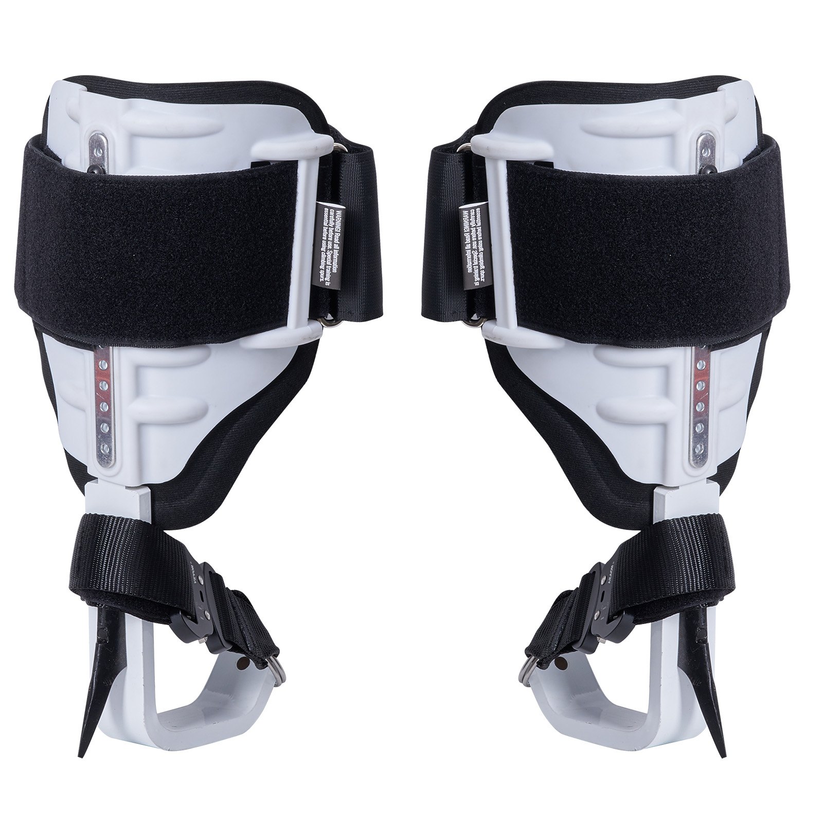 VEVOR - Picos para trepar árboles, 1 par de espuelas de aluminio para trepar, capacidad de carga de 350 libras, equipo para trepar árboles con correas y protectores de picos, equipo de arboricultura para escaladores, caza, recolección de frutas, color blanco