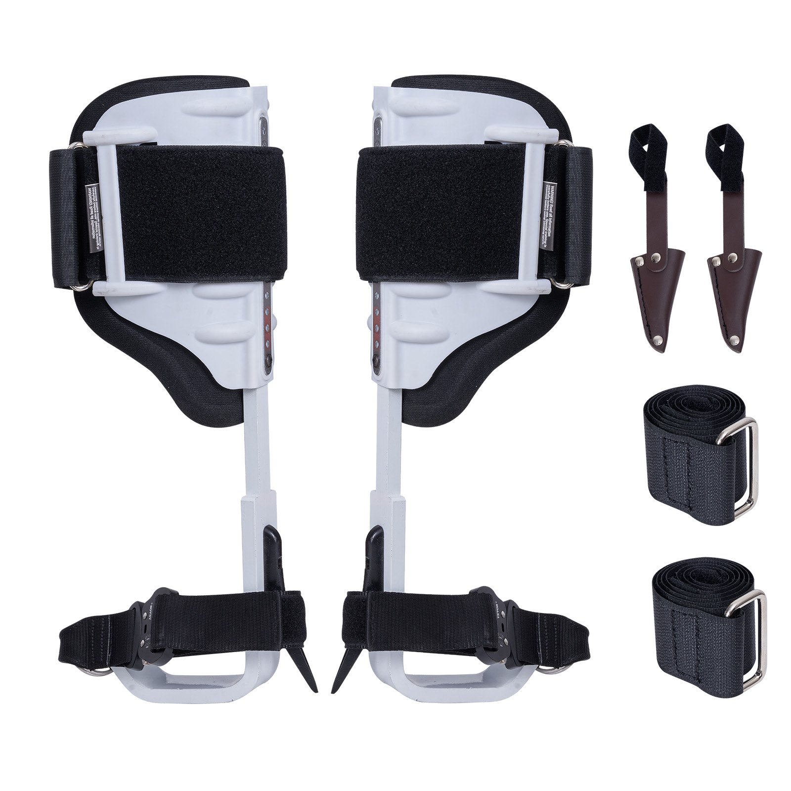 VEVOR - Picos para trepar árboles, 1 par de espuelas de aluminio para trepar, capacidad de carga de 350 libras, equipo para trepar árboles con correas y protectores de picos, equipo de arboricultura para escaladores, caza, recolección de frutas, color blanco