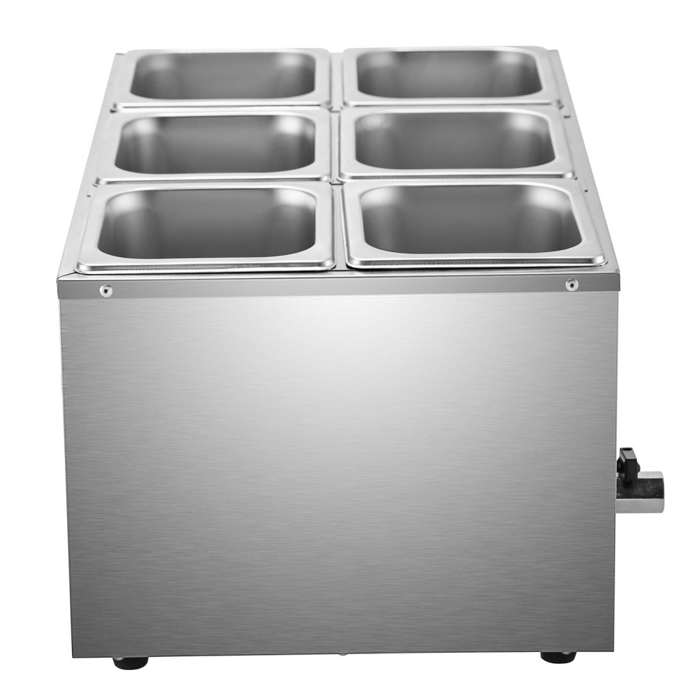 Vevor Baño María Eléctrico Calientaplatos Buffet Con 6 Sartenes Acero Inoxidable