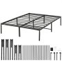 Estructura de cama de metal VEVOR de 14 pulgadas, acero negro, piezas de ensamblaje dispuestas, estructura duradera y resistente.