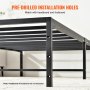 Estructura de cama doble de metal VEVOR de 14 pulgadas con orificios de instalación pretaladrados para cabecera y pie de cama.