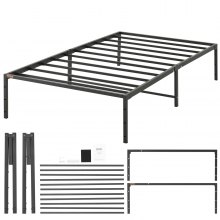 VEVOR Marco de Cama 195,5x104x36 cm Estructura Sólida de Metal Carga de 272 kg Cama Metálica Espacio de Almacenamiento Debajo de Cama Deslizamiento Silencioso Montaje Fácil para Casa Dormitorio, Negro