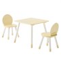 VEVOR Kids Table and 2 Chairs Set, Toddler Table and Chair Set with Rounded Edge Design & Graffiti Desktop, Wooden Desk for Art, Craft, Reading, Learning, Drawing, Classroom/Daycare/Home, Burlywood